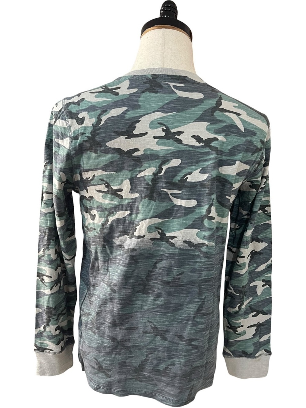 Wonder Nation Camouflage Camo Jersey Henley Long-Sleeve Shirt Green - Picture 7 of 12